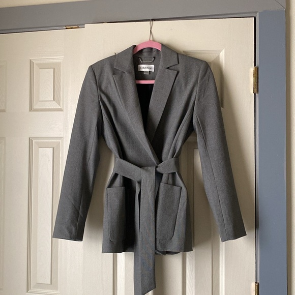 Calvin Klein Suit Jacket Charcoal Size 4 - Picture 3 of 5